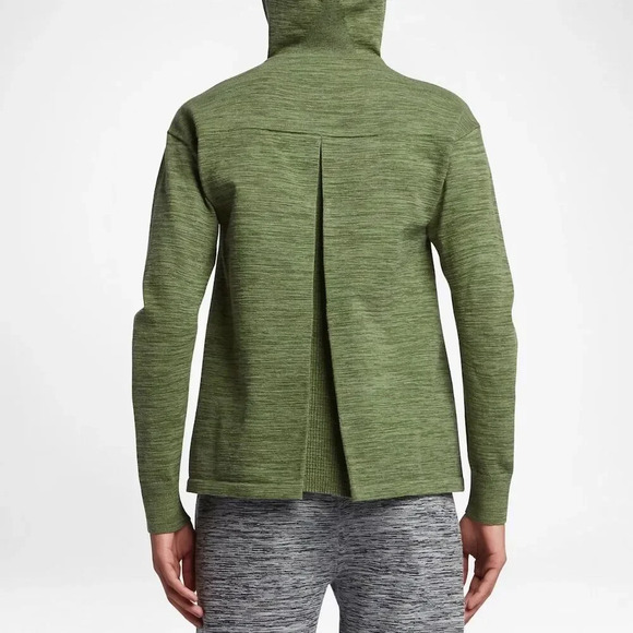 Nike Women's Tech Knit Jacket XS Green Hooded Full-Zip Casual - Picture 4 of 10